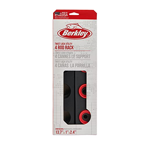Berkley Horizontal Fishing Rod Rack, Black, Stores 6 Rods Safely and Securely, Soft Foam Grip Pads, Corrosion Proof Fishing Pole Holder - Image 7