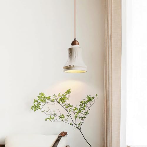 Lámpara colgante de madera marrón y cemento para crear un ambiente acogedor en tu sala de estar 3