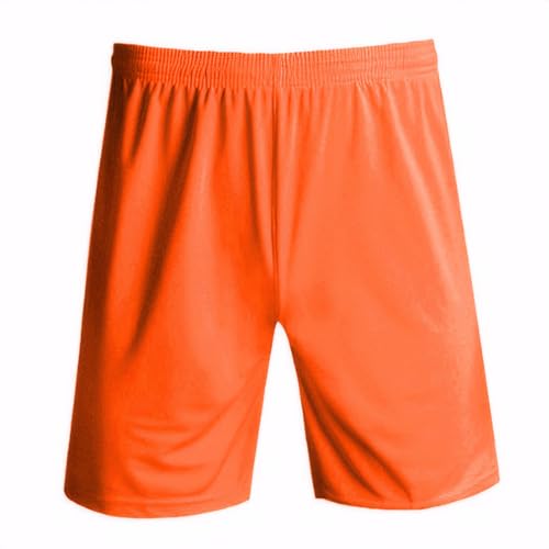 Smivibe PE Shorts Boys Sports Football Shorts Unisex Kids Running Gym Girls Activewear Shorts Quick Drying Orange 7-8 Years