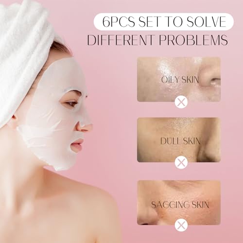 Fruit Extract Face Masks 6 Pack Sheet Mask Beauty Set Vitamin C Enriched Hydrating & Nourishing Face Mask Gift Skincare Revitalizes and Brightens Skin - Great for All Skin Types - Image 5