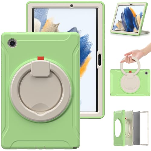 Coque antichoc pour Samsung Galaxy Tab A8 10.5 robuste avec poignée rotative verte