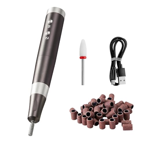 Image of VEVOR Electric Cordless Nail Drill, 30,000RPM Variable-Speed Rechargeable Nail E File Machine, Nail Surface Smooth, Portable Manicure Pedicure Polisher with 50PCS Sanding Bands for Dead Skin Removal