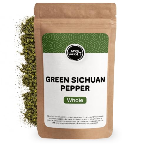 Spicy Welt Pepe di Sichuan Verde Intero (100g) – Bacche Hua Jiao per Pesce, Pollo, Wok e Salse Asiatiche | Aroma Agrumato e Frizzante | 100% Naturale, Senza Additivi