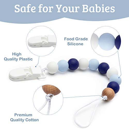 image for R HORSE 5 Pcs Silicone Pacifier Clip for Babies 9.8'' Infant Pacifier 