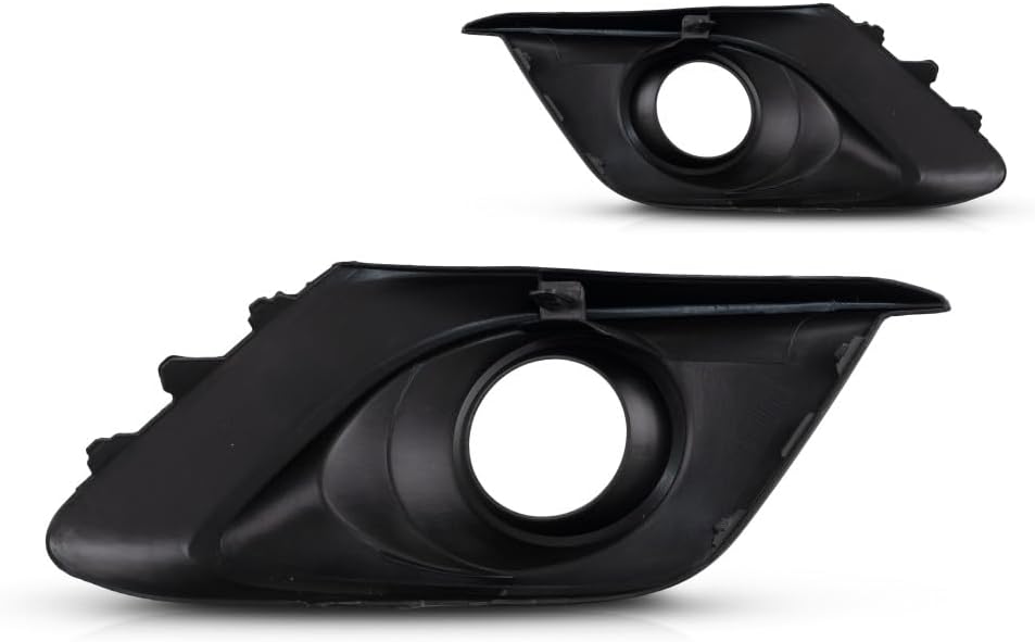 For Mazda 3 2014 2015 2016 Fog Light Bezel Driver and Passenger Side | Pair | Front | Sedan/Hatchback | Black | Replacement For MA1038123, MA1039123 | 615343560632, BHR150C21A, 615343556543