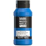 Liquitex BASICS Acrylic Fluid Paint, 118ml (4-oz) Bottle, Cerulean Blue Hue