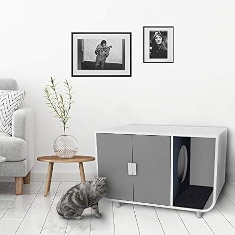 Staart Dyad Wooden Large Cat Washroom Litter Box Enclosure Cover