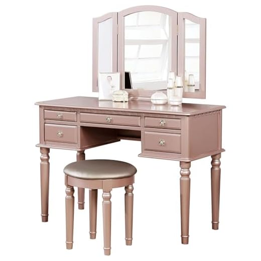 Elegant Rococo Romance Vanity Set in Pink