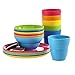 18pc Ellie Kids Plastic Tumblers, Snack Bowls & Snack Plates in 6 Colors