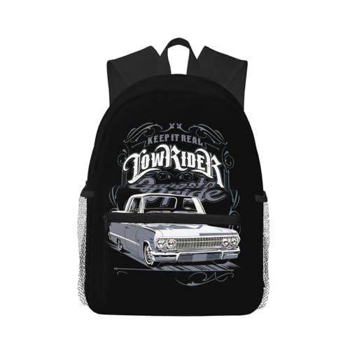Lowrider Casual Backpack, Water-Resistant Daypack For Travel & Daily Use, Lightweight Comfortable Pack With Multiple Pockets