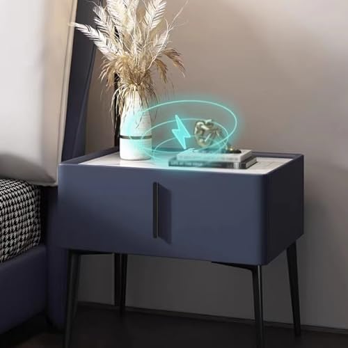 Meuble d'armoire table de chevet avec tiroir de rangement et station de charge moderne