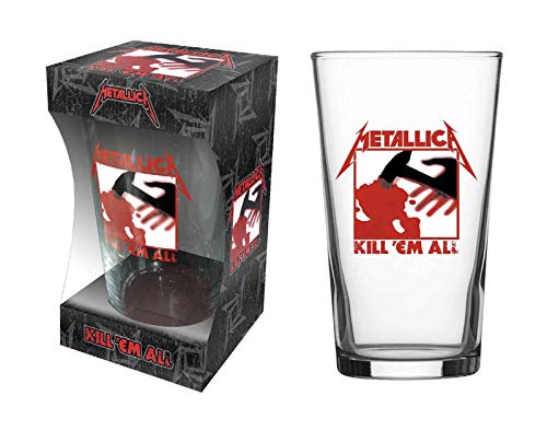 Metallica Pint Glass Kill Em All Album Band Logo Official Boxed One Size