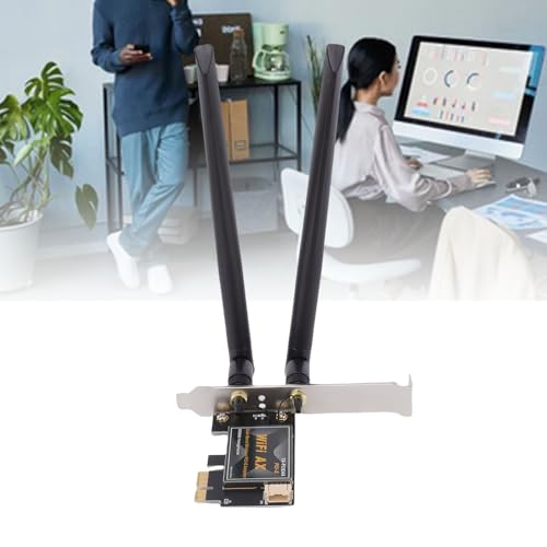 Tarjeta WiFi 6 PCIe para PC de Escritorio, Adaptador Inalámbrico de Banda Dual 2.4GHz 5GHz, Bluetooth 5.4, NGFF M.2, con Doble Antena 8dBi, Cifrado WPA3 miniatura 6