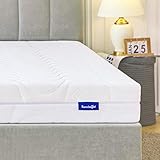 MATRATZE 2 IN 1: 2 Härtegrade H3 Mittelfest & H4 fest in einer Matratze. Weichere Seite herstellt mit 5 cm Gel-Memoryschaum (Raumgewicht 50 kg/m³) und die feste Seite besteht aus Komfortkaltschaum 13 cm (Raumgewicht 30 kg/m³), Gesamtkernhöhe ca. 18 cm.