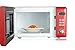 Emerson MWR7020RD Retro Compact Countertop Microwave Oven with Button Control, LED Display, 700W 5 Power Levels, 8 Auto Menus, Glass Turntable and Child Safe Lock, 0.7, Retro Red