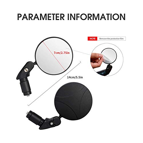 Mempedont bike mirror, bicycle riding rearview mirror, HD safety rearview mirror, convex mirror with adjustable handlebar installation, suitable for mountain road bikes - Thumbnail 4