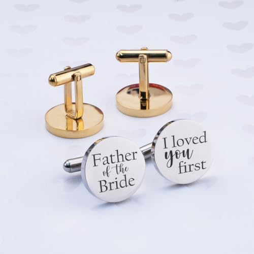 Mancuernillas Love, Georgie Father of the Bride en acero o oro miniatura 2