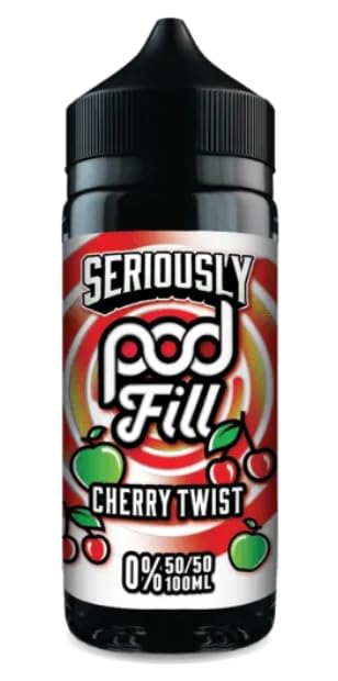 Seriously Pod Fill Doozy Vape Co Vape Juice Disposable 50/50 Eliquid Fruity Shortfill E-Liquid 0MG 100ml Shortfill No Nicotine (Cherry Twist)