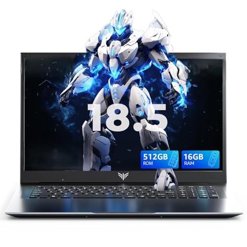 MALLRACE Gaming Laptop,18.5 inch Laptop with Intel Quad-Core Processor (Up to 3.6GHz),8000 mAh Battery,16GB DDR4 RAM 512GB SSD, WiFi 6, Webcam,2026 Windows 11 Laptop Computer for Video Editing