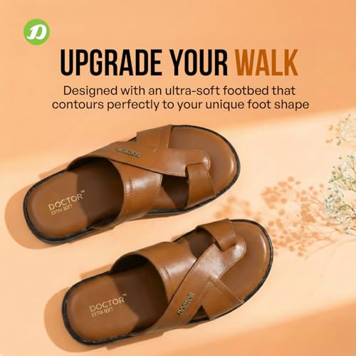 Image of DOCTOR EXTRA SOFT Men's Memory Foam Cushion Footbed Sandals /Chappal for Adults with Adjustable Strap| Diabetic & Orthopedic|LightWeight Comfortable Stylish & Anti-Skid| Dr.Slippers & FlipFlops Gents A-02