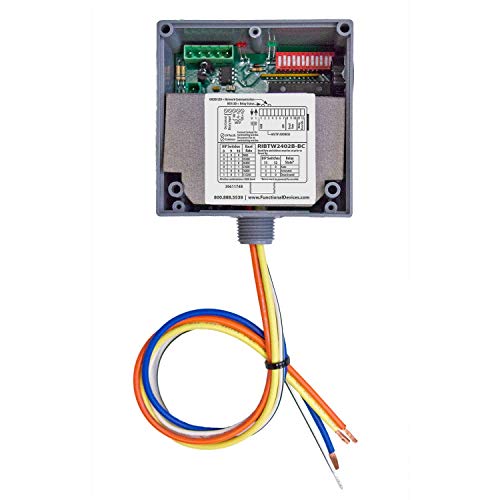 Functional Devices RIBTW2402B-BC BACnet MS/TP Network Relay Device, One Binary Output, One Binary Input, 24Vac/dc/208-277Vac Power Input, NEMA 1 Housing