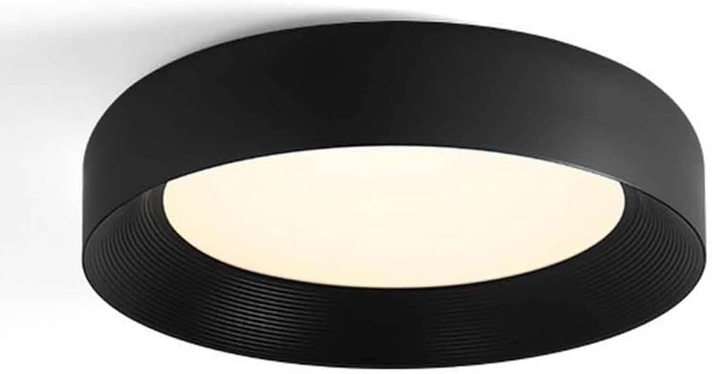 15 INCH Round Flush Mount LED Ceiling Light, Mid Century Ceiling Light Fixture, Vintage Rustic Round Ceiling Light, Farmhouse Bedroom Ceiling Lamp