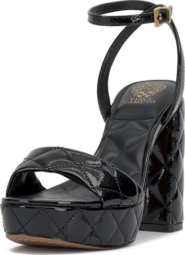 Vince Camuto Women's Pendry Platform Sandal, Black Leather, 7