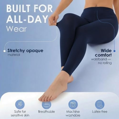Image of ABSOLUTE SUPPORT Women Compression Leggings 20-30mmHg, Navy, Medium