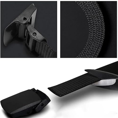 Men's Adjustable Nylon Web Belt With Plastic Buckle Holeless Canvas Waistband For Outdoor Travel Hiking Work Pants2