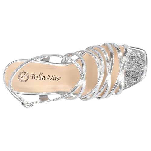 Bella Vita Women's Damsel Block Heeled Sandal, Silver Metallic, 9.5 - image 7