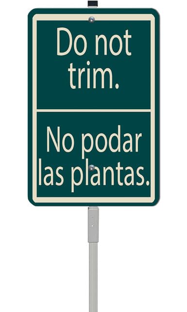 ZXCXRQFa Do Not Trim No Podar As Plantas Signs for Yard with Stake, Sturdy Aluminum Sign Rust Free, Statement Plaque Sign Decoration for Yard Garden