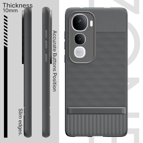 Image of Pikkme Back Cover for Vivo Y400 5G Soft Grip 3D Hexa Cube Texture Silicone Bumper Case (Grey)