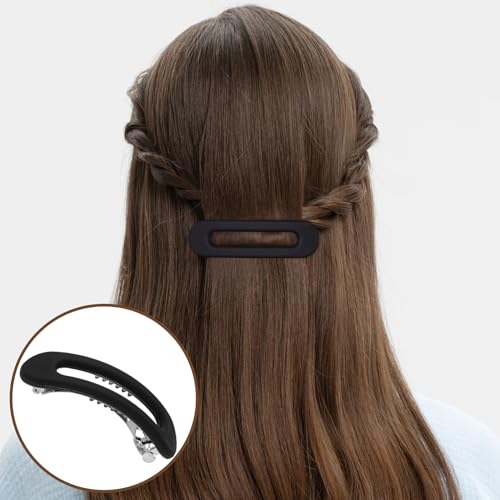 SmallCat 4 Pzs Pinzas para Cabello para Mujeres, Pinzas Fuertes Antideslizantes, Clip Plano (Negro, Gris, Azul, Rojo) miniatura 5