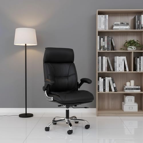 Image of Premium Leatherette Boss Chair for Office | Ergonomic High Back Chair for Home, Office, Study & Gaming | Height Adjustable, Tilt & Rocking Chair in Heavy Base | 1pc (Black)