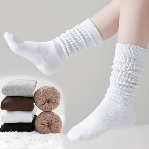 Slouch Socks Girls Cushioned Chunky Stacked Boot Socks Soft Knit Warm Long Knee High Socks Scrunch Kids3