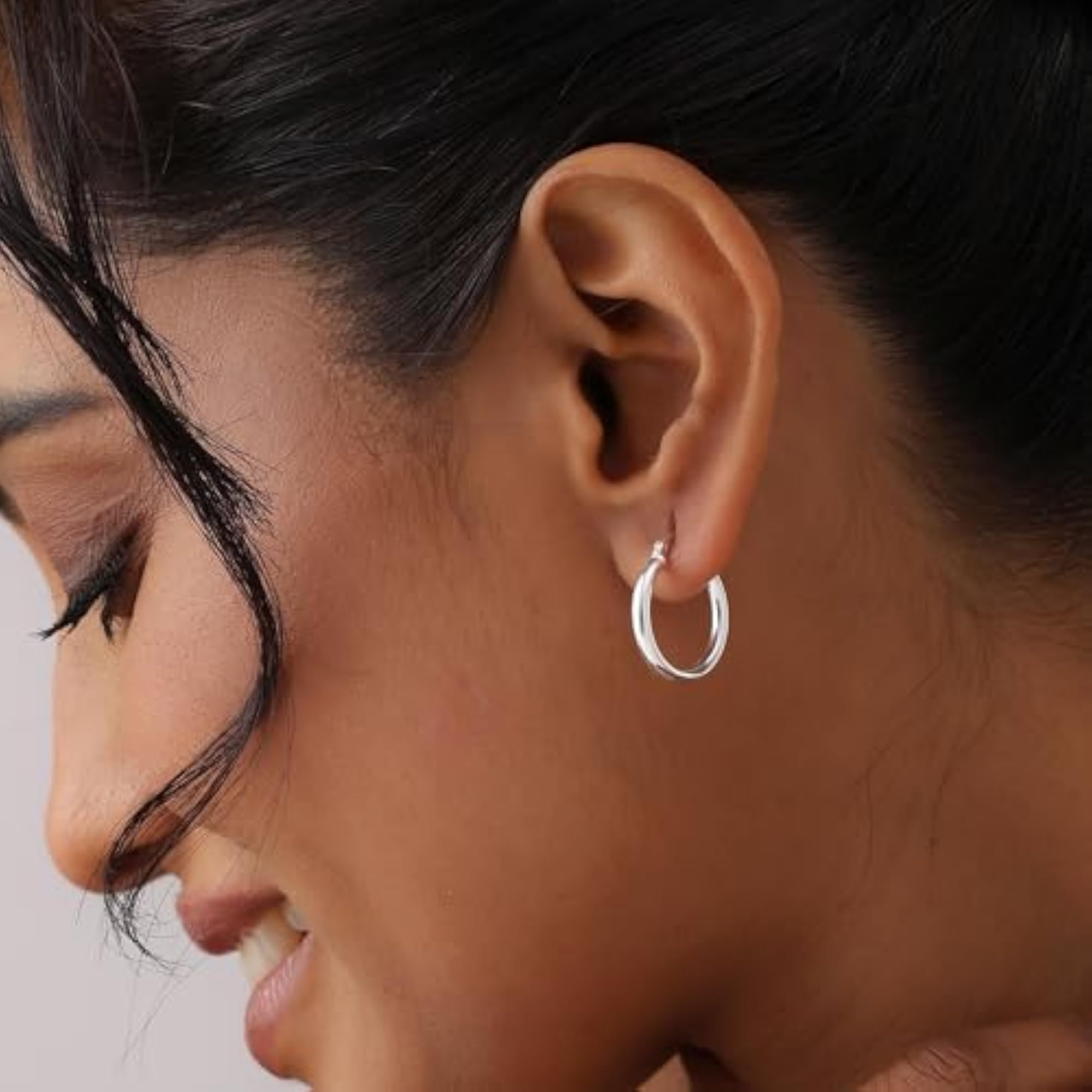 925 Sterling Silver Hallmarked Classic Click Top Small Hoop Earrings