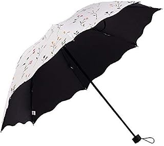 Folding Umbrella,Anti UV Sun Umbrella Ladies Parasols Windproof Compact Umbrella Handbag Pocket Women Outdoor Hiking Beach Umbrella Light-Weight Travel Stick WindProof Sun Rain Umbrellas