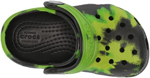 Crocs Classic Tie Dye Clogs (Little Big Kid), Black/Lime Punch, 8 US Unisex Toddler | Image 4