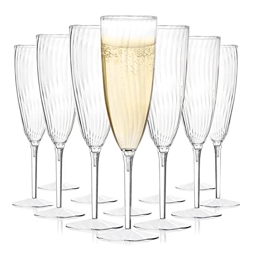 Plastic Champagne Flutes Disposable - 12 Sets Of 6Oz Clear Wine Glasses, Plastic Cocktail Glasses, And Plastic Mimosa Flutes, Reusable & Bpa-Free, Idea For Celebration, Anniversary, Party, Wedding #TOP6