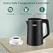 MEISON Electric Kettle, 1.7 L Double Wall Food Grade Stainless Steel Interior Water Boiler, Coffee Pot & Tea Kettle, Auto Shut-Off and Boil-Dry Protection, 1200W, 2 Year Warranty(Black)