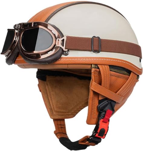 Demi-casque moto rétro confortable avec boucle rapide pour adulte