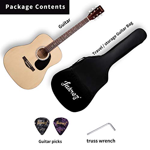 Image of JUAREZ Arpeggio 41 Inch Acoustic Guitar Kit, JRA41SP-NAT Spruce Top, Rosewood Fretboard & Bridge, Truss Rod, Chrome Die Cast Machine Tuners, Natural