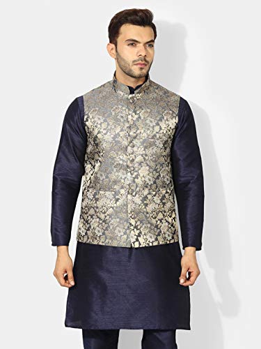 Image of UnM Men Silk Blend Classic Kurta Set