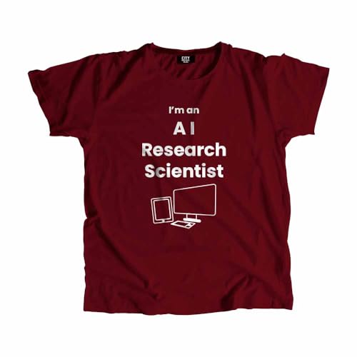 T-shirt AI Research Scientist bordeaux en coton pour passionnés de tech