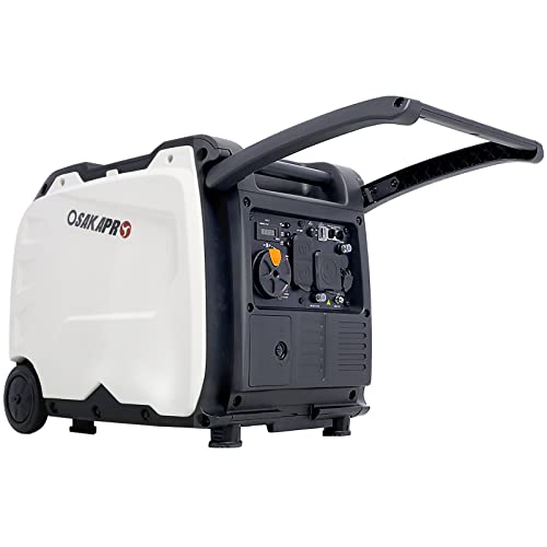 Super Quiet Inverter Generator, 4500W Portable Generator Electric Start, Foldable Handle with Wheel...