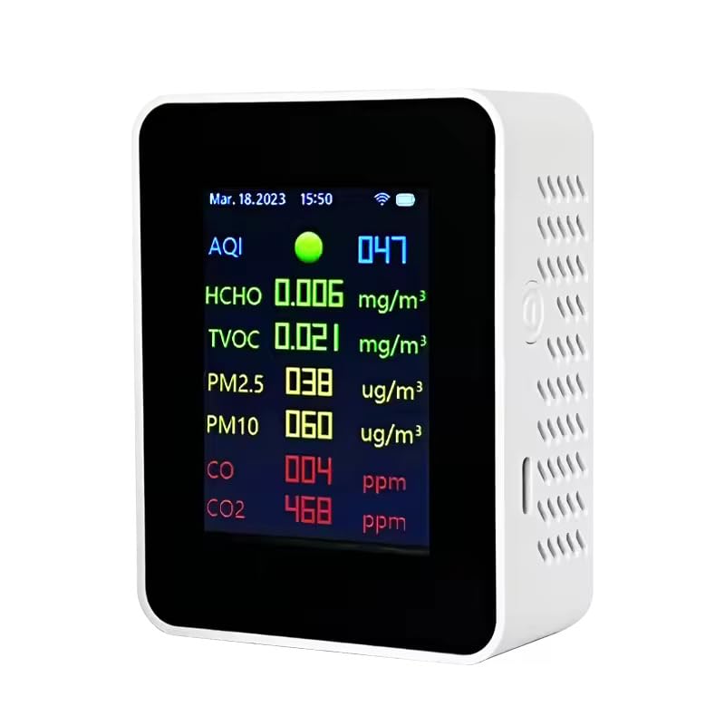 SIGNETTE® WiFi Air Quality Monitor, 9-in-1, PM2.5, HCHO, TVOC, AQI, CO2 Meter, Indoor Air Quality Monitor, Electrochemical Sensor, Real-Time Display, Rechargeable Battery (B0D8GVSD5R) Amazon Price History, Amazon Price Tracker