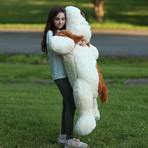 Image of MaoGoLan 52 inches Giant Stuffed Puppy Dog Animal,Ultra Soft Large Plush Soft Plush Dog Body Pillow Toy for Girls,Kids,Puppy Lover