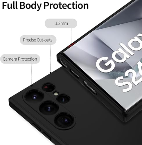 Image of Silicone Back Cover Case for Samsung Galaxy S24 Ultra 5G|Slim & Anti-Scratch|Camera Protection Back Cover Case for Samsung Galaxy S24 Ultra 5G -Black