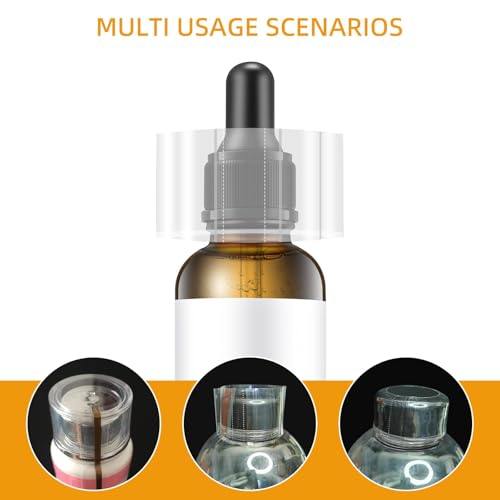 Image of 600PCS Clear PVC Shrink Wrap, 1.73 X 1.18 Inch PVC Heat Shrink Wrap, Plastic Heat Shrink Band Cap Seal /Clear Perforated Heat Shrink Wrap for Travel Cosmetic Bottle, Plastic Shrink Wrap for Jar, Can
