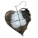 Handmade Fiber Bird Nesting Heart, Valentine''S Refillable Bird Nesting Heart, Bird Nesting Material Holder, Winter Fowl Gifts Animal Hummingbirds Lovers Home Garden Yard (1 Set)
